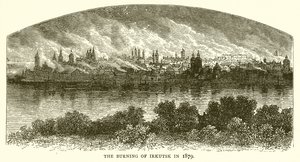 De brand van Irkoetsk in 1879 door English School