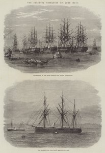 De Calcutta-uitvaart van Lord Mayo door English School
