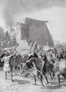 De verovering van Memphis door de Assyriërs door English School