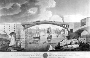 De gietijzeren brug, 1796-1798 door English School