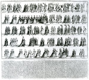 De Ceremonie van het Huwelijk van de Prinses Royal met de Prins van Oranje, 1734 door English School