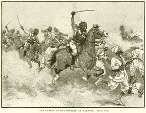 De aanval van de cavalerie bij Meeanee door English School