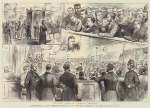 De samenzwering om regeringsfunctionarissen in Dublin te vermoorden, de twintig gevangenen afgelopen zaterdag bij de politierechtbank door English School