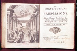 De Constituties van de Vrijmetselaars door Dr. James Anderson (c.1680-1739) gepubliceerd in Londen 1723