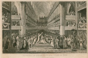 De kroning van Koningin Victoria in Westminster Abbey, 28 juni 1838