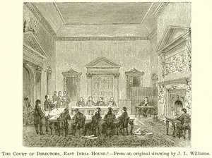 Het Hof van Directeuren, East India House door English School