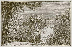De begerige man (gravure) door English School