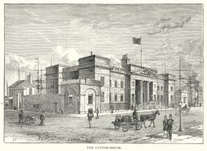 Het Douanehuis (gravure) door English School