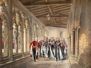 Deans Cloister, Windsor, 10 maart 1863, uit A Memorial of the Marriage of Edward VII and Alexandra of Denmark, pub. 1864 door English School