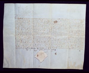Het doodvonnis van Thomas Howard, 4e hertog van Norfolk, ondertekend door koningin Elizabeth I, 1572 door English School