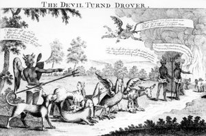 De Duivel werd Veedrijver, uitgegeven door William Tringham, 1756