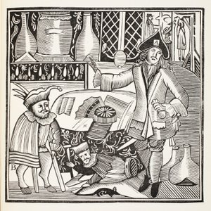 De duivel op twee stokken of de stad ontmaskerd, illustratie uit Chap-books of the Eighteenth Century door John Ashton, uitgegeven 1882 door English School