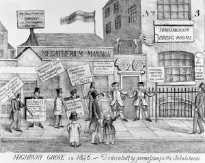 De Dinotherium Eetkamers van Highbury Grove, 1846