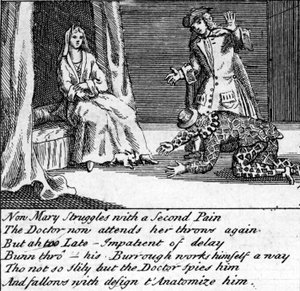 De Dokter in Arbeid, of de Nieuwe Gril uit Guildford, c.1726 door English School