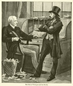 De hertog van Wellington en de maniak (gravure) door English School