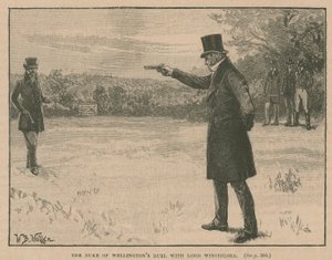 Het duel van de hertog van Wellington met Lord Winchilsea door English School