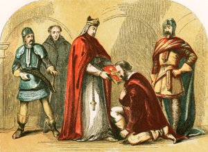 De hertog van York legt de eed af om trouw te zijn aan Hendrik VI door English School
