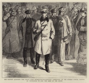 De oosterse kwestie, de grootvorst Nicholas-Nicholaievitch, commandant van de Russische troepen, verlaat Sint-Petersburg om zich bij het leger van het zuiden aan te sluiten door English School