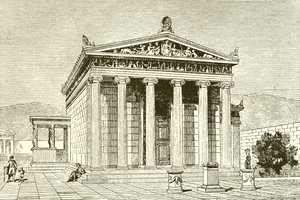 Het Erechtheion, een beroemde tempel in Athene voor de held Erectheios door English School