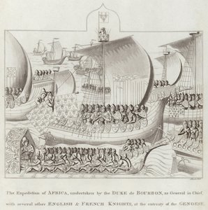 De Expeditie van Afrika, ondernomen door de Hertog de Bourbon, als Generaal in Hoofdzaak, met Verschillende Andere Engelse en Franse Ridders, op Verzoek van de Genuezen door English School