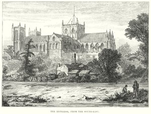 De buitenkant, vanuit het zuidoosten (gravure) door English School