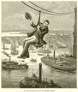 De eerste passagier die de Brooklyn Bridge overstak door English School