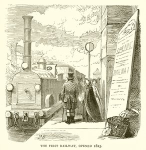 De eerste spoorweg, geopend in 1825 door English School