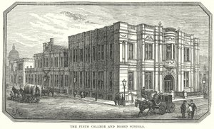 Het Firth College en bestuursscholen (gravure)