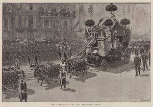 De begrafenis van wijlen president Carnot (litho) door English School