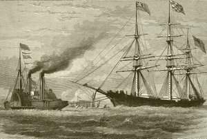 De George Griswold die de Mersey binnenkomt door English School
