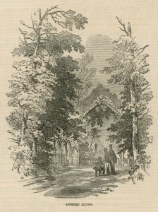 De Gotische ruïnes in Vauxhall Gardens