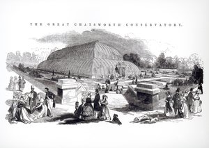 De Grote Kas in Chatsworth, 1844 door English School