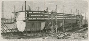 De Great Eastern stoomschip; Gebouwd op de stocks, Millwall door English School