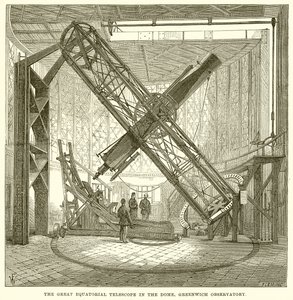 De Grote Equatoriale Telescoop in de Koepel, Greenwich Observatorium door English School