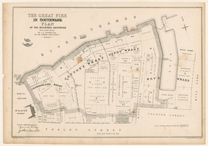 Het Grote Vuur in Southwark Plan door English School