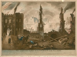De Grote Brand van Londen in het jaar 1666 door English School