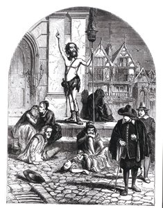 De Grote Pest van 1665, de Enthousiast die Londen veroordeelt (gravure) door English School