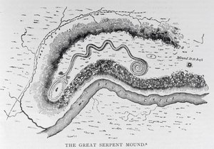 De Grote Slangenheuvel, nabij Locust Grove, Ohio, 2e eeuw v.Chr., uit 