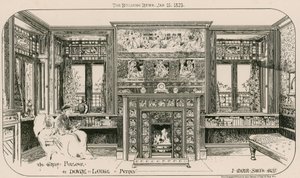 De Groene Salon in Dovne Lodge, Putney, Londen door English School