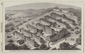 Het Herbert Ziekenhuis, Woolwich, gebouwd naar de ontwerpen van Kapitein Douglas Galton, bijgestaan (gravure)