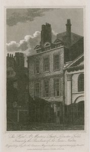 Het hotel, St Martins Street, Leicester Square, Londen; voorheen de residentie van Sir Isaac Newton door English School