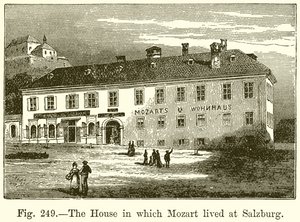 Het huis waarin Mozart woonde in Salzburg