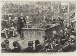 Het Lagerhuis op donderdag 8 april, het debat over de regering van Ierland door English School