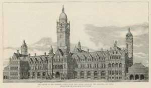 Het Imperial Institute: Gevel van het gebouw aan de noordzijde van de Imperial Institute Road door English School