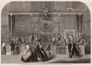 De Internationale Tentoonstelling; Wandtapijten van Gobelins en Beauvais en porselein van Sèvres door English School