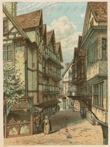 De Internationale Gezondheidstentoonstelling in South Kensington, 1884: de oude Londense straat door English School