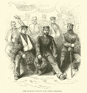 De invaliden wachten op hun kameraden, 1871-2 door English School