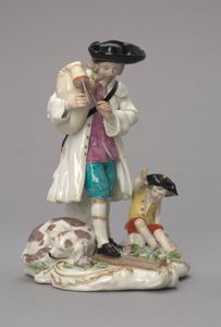 De rondreizende muzikant, vervaardigd door Chelsea Porcelain Factory, Engeland, ca. 1756 door English School