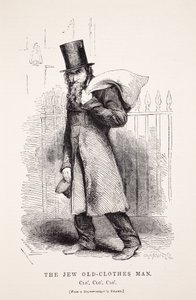 De Joodse Oude-Kleren Man, naar een daguerreotype door Richard Beard, illustratie uit London Labour and London Poor door Henry Mayhew, pub. 1862 door English School