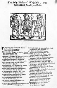 De vrolijke Pindar van Wakefield met Robin Hood, Scarlet en John, uitgegeven door W. Thackeray, J. Millet, A. Mulbourn, 1689-1692